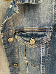 Mango Denim womens Y2K fitted blue button trucker jacket — photo 8 of 13