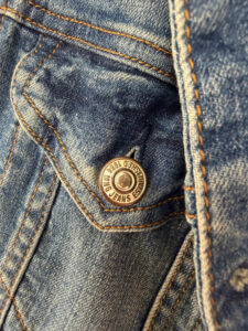 Mango Denim womens Y2K fitted blue button trucker jacket — photo 9 of 13