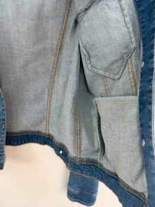 Mango Denim womens Y2K fitted blue button trucker jacket — photo 10 of 13