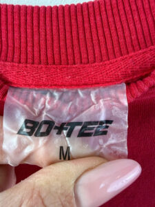 Label on a Bo+Tee piece, UK 10