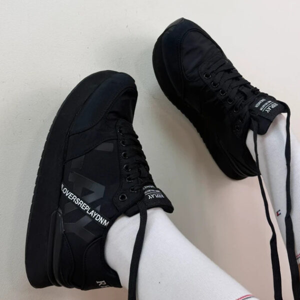Replay Black Logo Platform Chunky Low-top Sneakers EU 38 UK 5 Penny Trainers