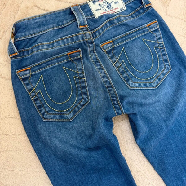 True Religion Julie Womens Low rise 7.5” slim skinny W23L29.5” UK 4-6 blue jeans