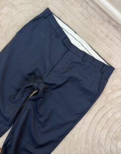 M&S Alfred Brown Savile Row mens pure 100% wool navy tailored trousers