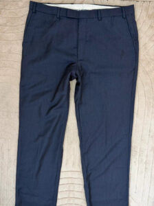 M&S Alfred Brown Savile Row mens pure 100% wool navy tailored trousers — photo 6 of 14