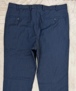 M&S Alfred Brown Savile Row mens pure 100% wool navy tailored trousers — photo 9 of 14