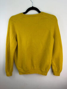 M&S Women's 100% Cashmere Yellow V-Neck Jumper Relaxed Sweater — photo 4 of 9