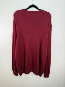 M&S Men's Burgundy extra fine lambswool crewneck jumper 2XL wool oversized slouch — photo 6 of 8