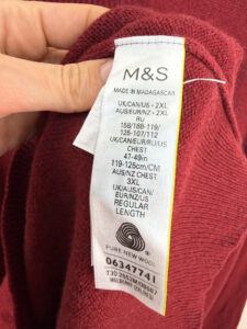 M&S Men's Burgundy extra fine lambswool crewneck jumper 2XL wool oversized slouch — photo 8 of 8