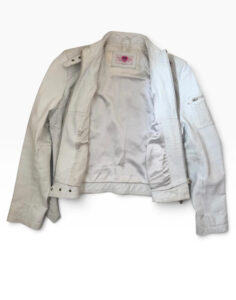 Frooty Beauty Women's White Leather Biker Zip Fitted Jacket — photo 9 of 15