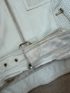 Frooty Beauty Women's White Leather Biker Zip Fitted Jacket — photo 12 of 15