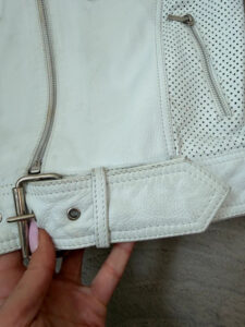 Frooty Beauty Women's White Leather Biker Zip Fitted Jacket — photo 13 of 15
