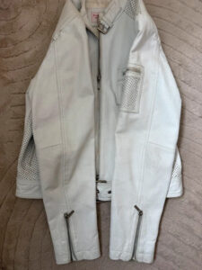 Frooty Beauty Women's White Leather Biker Zip Fitted Jacket — photo 14 of 15