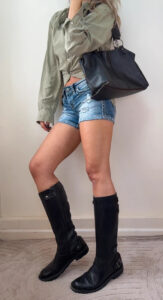Replay Women's Black Runner Fitted Leather Knee High Biker Boots — photo 3 of 15