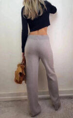 H&M Women's Beige 100% cashmere High Rise 13” wide leg trousers W30L30.5 — photo 3 of 15