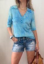 M&S Women's 100% cashmere fitted henley knit tee — photo 2 of 13