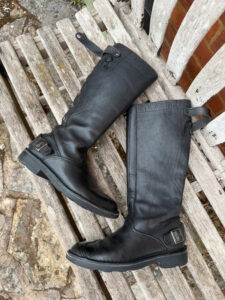 Replay Women's Black Runner Fitted Leather Knee High Biker Boots — photo 12 of 15