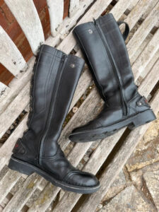 Replay Women's Black Runner Fitted Leather Knee High Biker Boots — photo 13 of 15