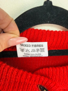 Miss Foxy Vintage Red Floral Fair Isle Button Cardigan Folk Chunky Knit — photo 8 of 8