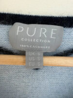 Pure Collection Women's 100% Cashmere Chevron V Neck cropped Jumper — photo 5 of 10
