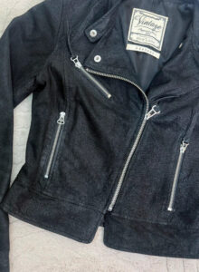New Look Women's Black Suede Glossy Croc Leather Fitted Biker Zip Jacket — photo 11 of 15