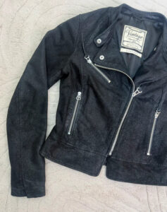 New Look Women's Black Suede Glossy Croc Leather Fitted Biker Zip Jacket — photo 12 of 15