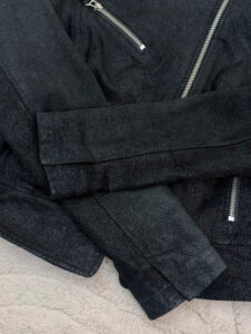 New Look Women's Black Suede Glossy Croc Leather Fitted Biker Zip Jacket — photo 13 of 15
