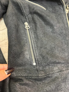 New Look Women's Black Suede Glossy Croc Leather Fitted Biker Zip Jacket — photo 15 of 15