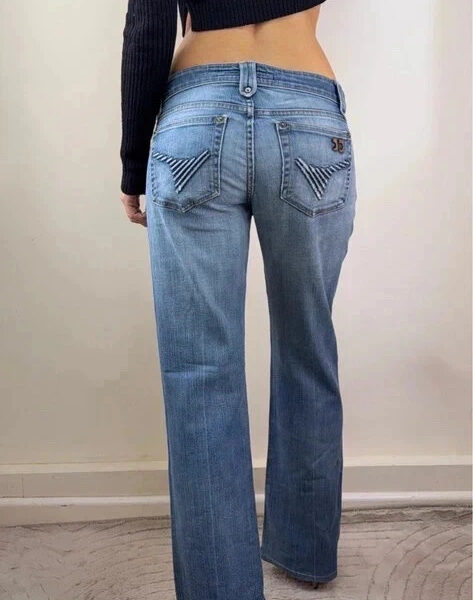 Joe’s Jeans Womens low rise 7.5” bootcut flare jeans W27 L30 UK 10 embroidered