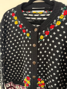 Anna Pure 100% New Wool Floral Embroidered Fair Isle Button Cardigan — photo 8 of 10