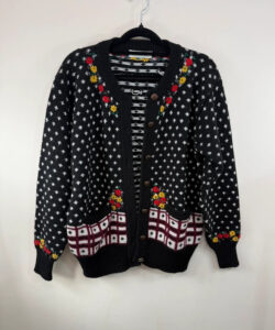 Anna Pure 100% New Wool Floral Embroidered Fair Isle Button Cardigan — photo 9 of 10