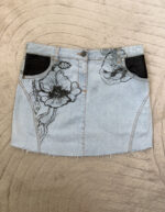 Alexander McQueen Custom McQ Y2K floral poppy handpaint denim mini skirt low rise w30 — photo 3 of 13