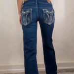 American Eagle Womens Y2K embellished low rise 7” bootcut jeans UK 10 W31 L32