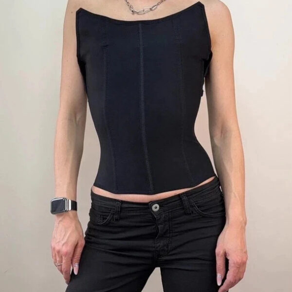 Fajas Salome Womens fitted black corset top structured shapewear bustier UK 6-8