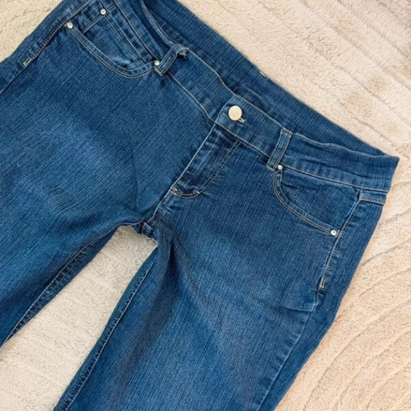 Luciano Dante Womens low rise 8.5” bootcut blue jeans W32 L31 UK 12-14 y2k bow