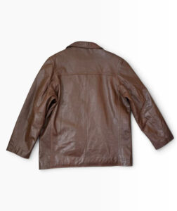Ventiuno Men's Italian Vintage Brown Leather Jacket 3XL Oversized Button Blazer — photo 5 of 15