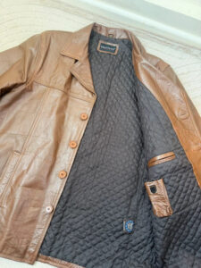 Ventiuno Men's Italian Vintage Brown Leather Jacket 3XL Oversized Button Blazer — photo 9 of 15