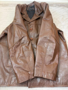 Ventiuno Men's Italian Vintage Brown Leather Jacket 3XL Oversized Button Blazer — photo 12 of 15
