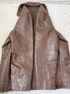Ventiuno Men's Italian Vintage Brown Leather Jacket 3XL Oversized Button Blazer — photo 14 of 15