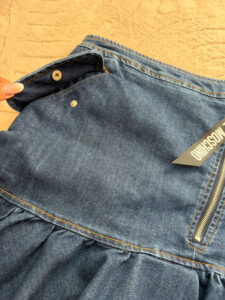 Love Moschino Dark Denim Low Rise Ruffle Mini Fitted Skirt — photo 10 of 14