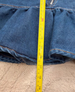 Love Moschino Dark Denim Low Rise Ruffle Mini Fitted Skirt — photo 14 of 14