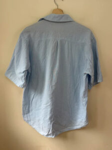 St Michael Vintage 90s Pastel Blue Cotton Oversized Button Shirt — photo 4 of 8