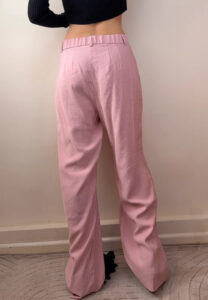 Savida Blush Pink High Rise 12” Wide Leg Tailored Trousers — photo 3 of 13
