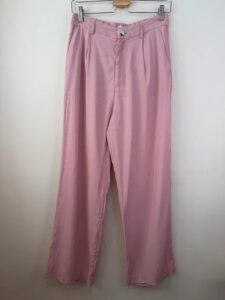Savida Blush Pink High Rise 12” Wide Leg Tailored Trousers — photo 8 of 13