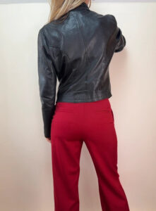 Kookai Women's Black Leather Fitted Corset Jacket — photo 3 of 15