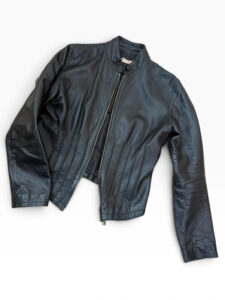 Kookai Women's Black Leather Fitted Corset Jacket — photo 6 of 15