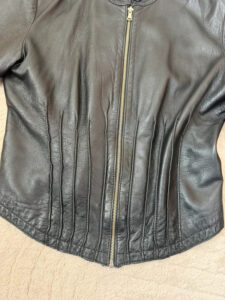 Kookai Women's Black Leather Fitted Corset Jacket — photo 10 of 15