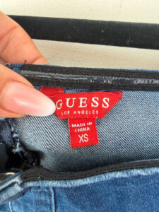 Guess Women's Blue Denim Off Shoulder Button Mini Bodycon Dress — photo 6 of 10