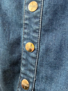 Guess Women's Blue Denim Off Shoulder Button Mini Bodycon Dress — photo 10 of 10