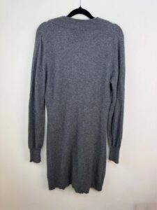 Repeat Pure Cashmere longline cardigan grey minimalist quiet luxury spring knit — photo 5 of 9