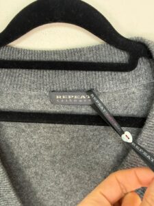 Repeat Pure Cashmere longline cardigan grey minimalist quiet luxury spring knit — photo 7 of 9